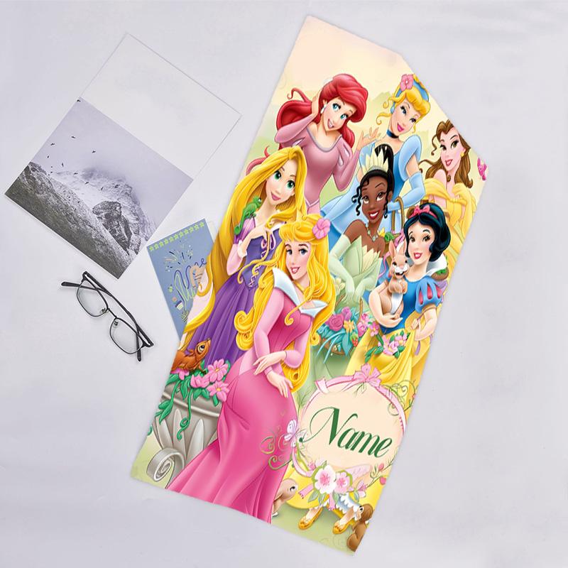 1pc Princess2 Beach Towel with Custom Name, Beach/Swimming/Bath/Picnic/Camping Towel, Suitable for Seaside Beaches