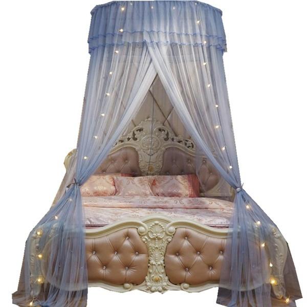Síťka proti komárům na postel Kupole Baldachýn Princess Lace Síť na postel Závěs Moskytiéra pro montáž na strop Bezplatná instalace Baldachýn postele
