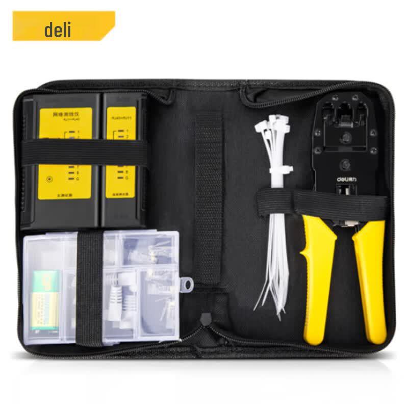 Deli 6-in-1 Network Cable Crimper & Tester Tool Kit 6-Piece Set