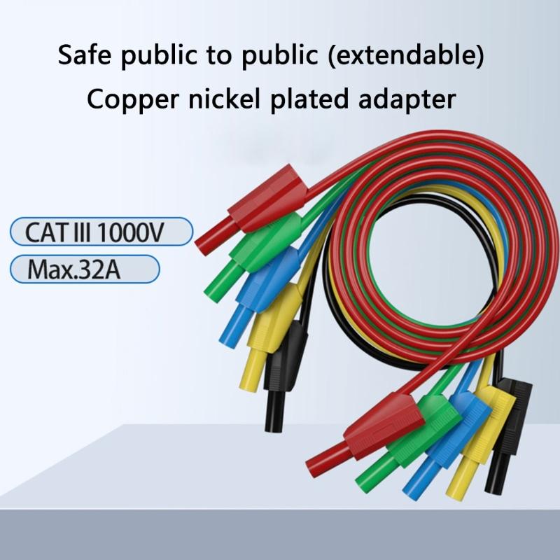 strong 4mm Banana Plugs Test Cables 5pcs Flexible Silicone Wire Safety Cord Simple Installation for Multimeter Use