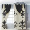 2 Pcs Retro pattern print curtains,suitable for bedroom,living room kitchen decoration,home decoration,window curtain