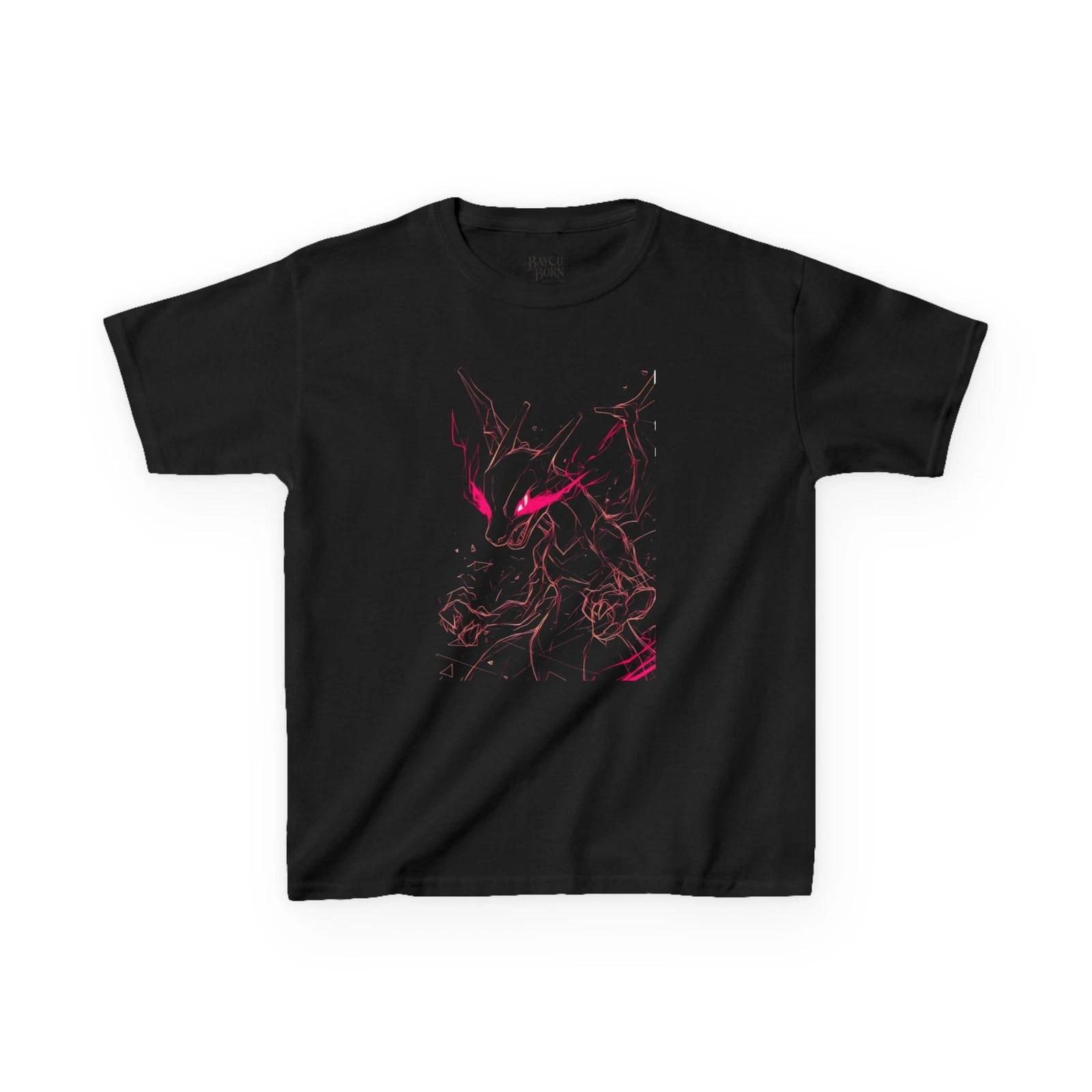 Red Line Dragon X Mon Sketch Kids T-Shirt | Minimal Animal Illustration M
