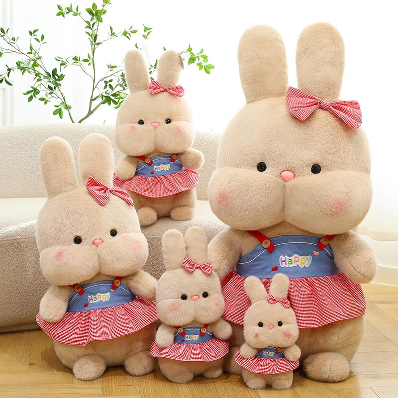 Adorable Rabbit Doll In Cute Skirt - Plush Toy with Comforting Cloth Outfit for Kids
