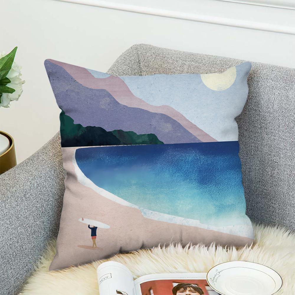 H-Henry Art Pillow Case For Car Sofa Decorative Home Double-sided Print Plush Square Throw Pillow Cushion Cover