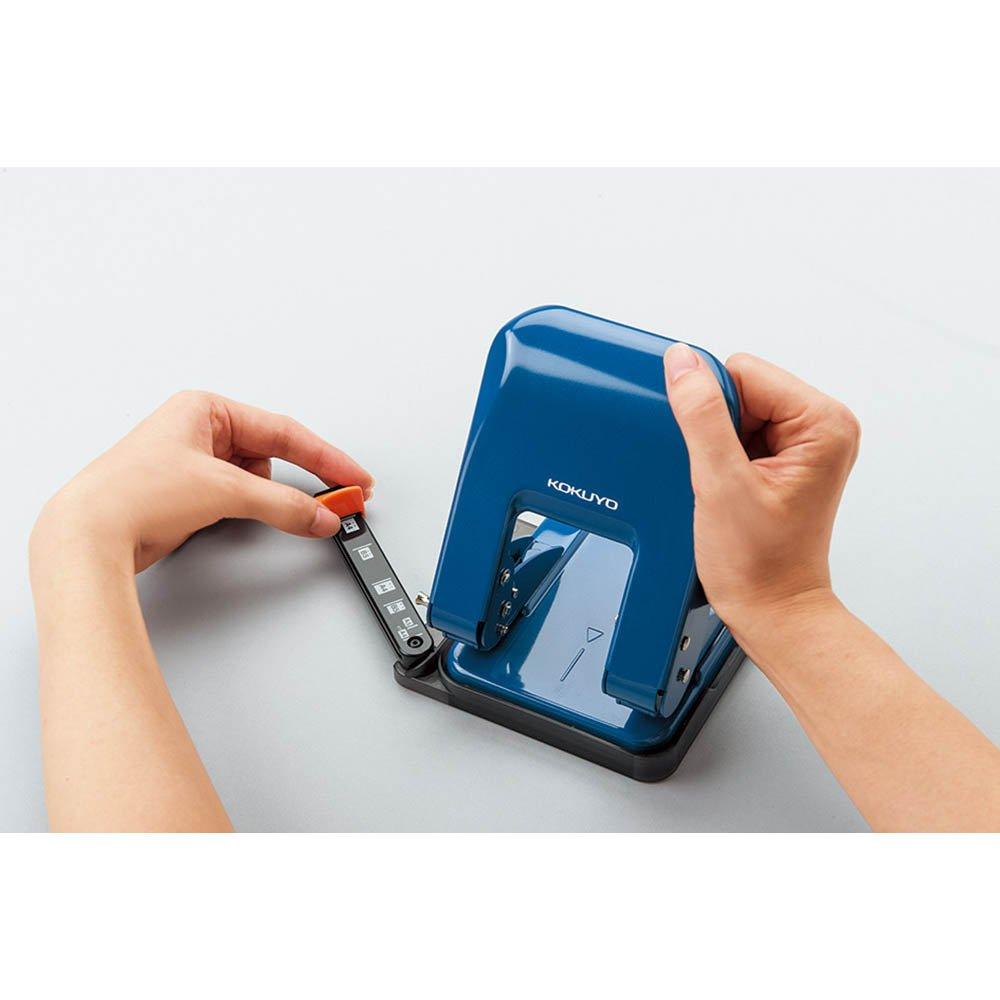 Kokuyo Hole Punch 2 Holes PN-G37B Paper Size Guide Up to 37 Sheets Blue