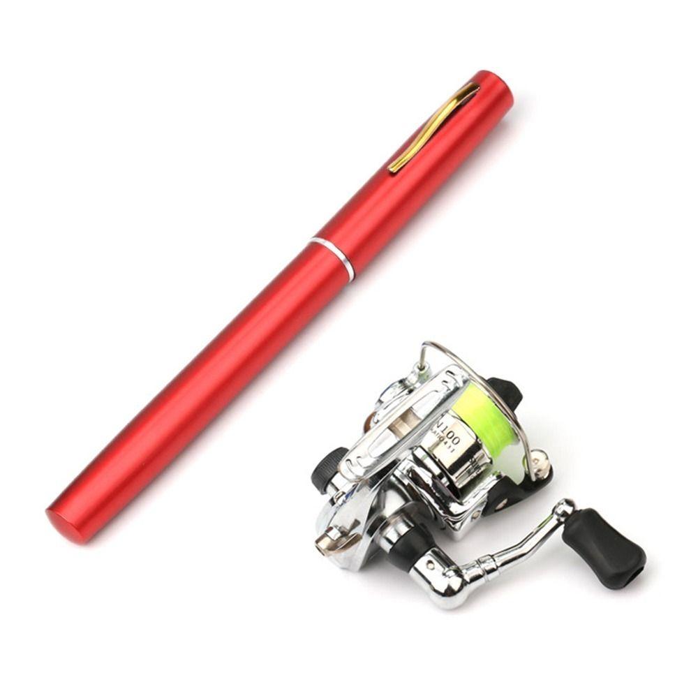 Collapsible Fishing Reel Combo Pen Shape Fishing Rod Set Portable Fishing Pole Kit  For New Anglers