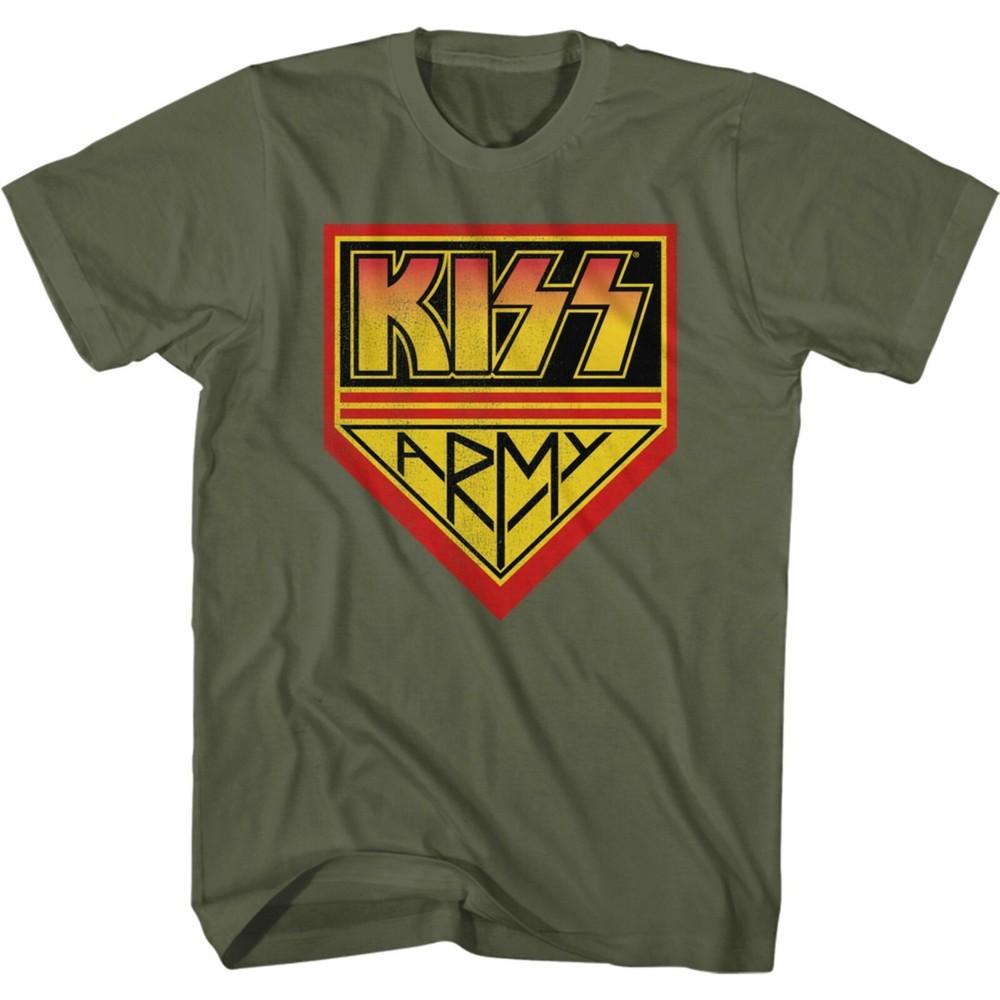 KISS cd lgo KISS ARMY Official GREEN SHIRT LRG New destroyer love gun hotter  Unisex T-Shirt XL