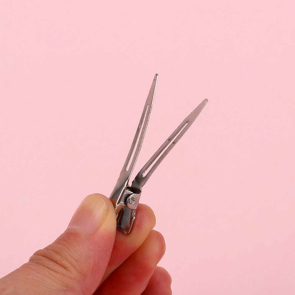 50pcs Durable Ultrathin Silver Color Metal Flat Base Duck Mouth Clip Partition Clip Alligator Hair Clip