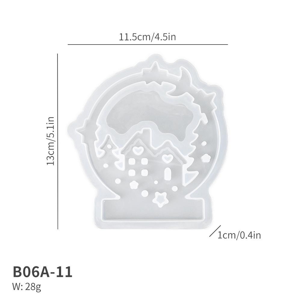 Christmas Series Candle Holder Silicone Mold DIY Snowman Elk House Candlestick Ornament Resin Mould 3D Gypsum Crafts Home Decor