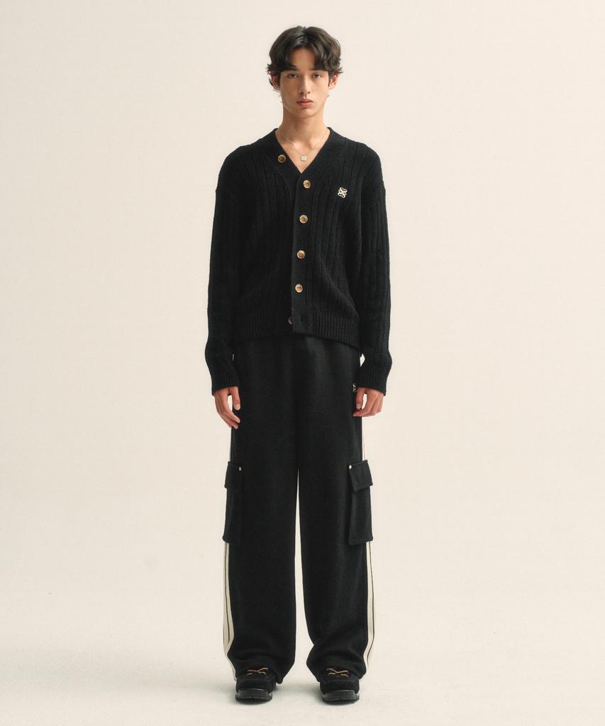 Seteo Roton Cargo Track Pants Caviar Black