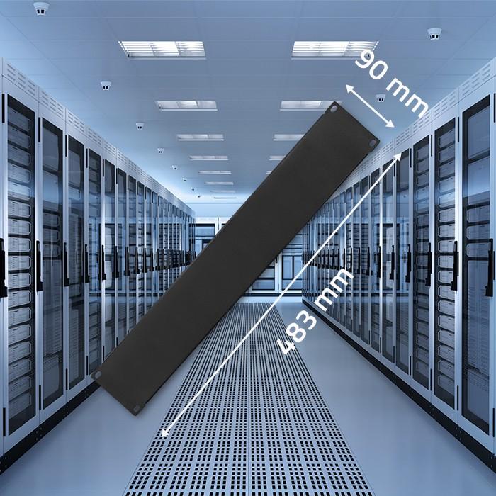 Qoltec Solidny Stalowy Panel Zaślepiający Do Szaf Rack 19" | 2U
