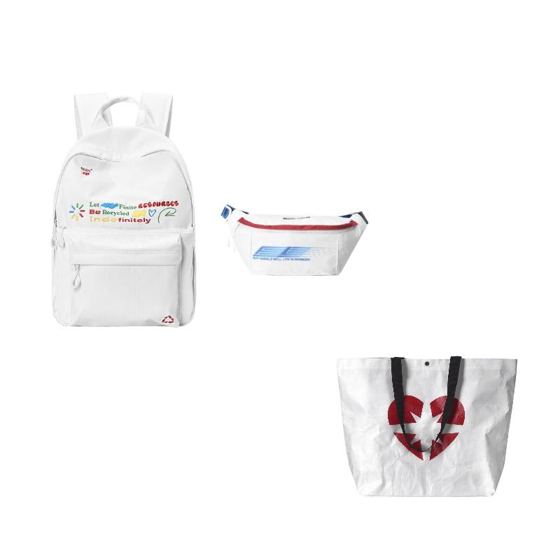 FINITE LOOP Recycled Polyester Backpack Unisex White K1021-X