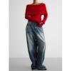 Tooxika Women's Autumn And Winter Long-sleeved Knitted Bottoming Shirt One Shoulder Sexy Slim Shoulder Top