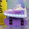 Luminous Four-wheel Roller Skates with Lights, Shoes with Wheels, Pulley Shoes