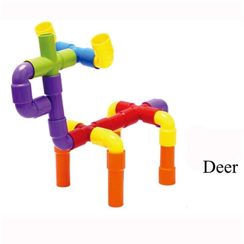 Kunststoffrohr-Einsteckblöcke für Kinder von 3–6 Jahren, Puzzle-Montagespielzeug