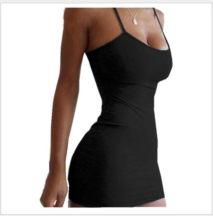 Spring and summer women's tight dress, hip skirt, sexy suspender skirt, outdoor beach dress.
