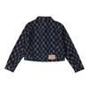 New MLB Old Flower Cropped Coats Women's Dark Blue 3FDK01014-50BLD