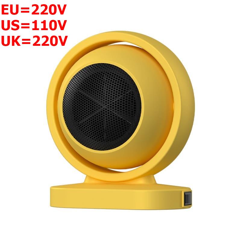 

380 Вт портативный электрический обогреватель настольный вентилятор плита теплый воздуходувка мини-радиатор домашний офис обогреватель для зимнего помещения низкое потребление US Plug жёлтый