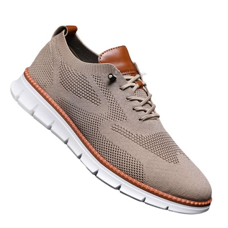 2024 Herren Atmungsaktive Flyknit Mesh Sneaker im britischen Stil, Übergröße 46, Lässige Sommer-Mode Laufschuhe