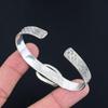 Anniversary Gift For Her Natural Fossil Coral Bangle Adjustable 925 Silver