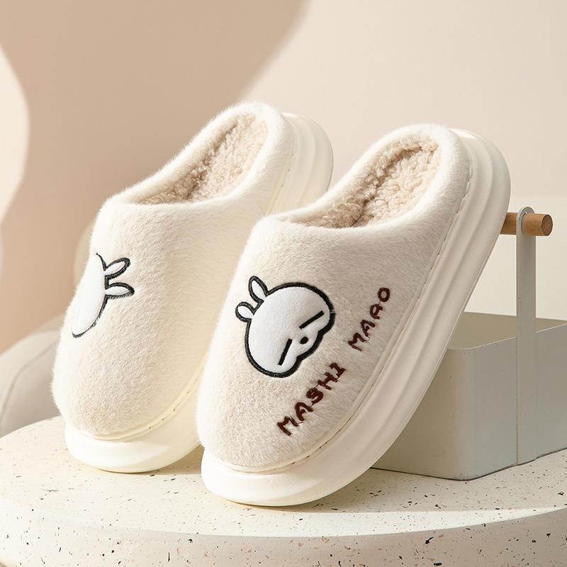 

Thick-bottomed cotton slippers women s winter cute plush home couple new warm winter indoor cotton mop men 36-37 yards