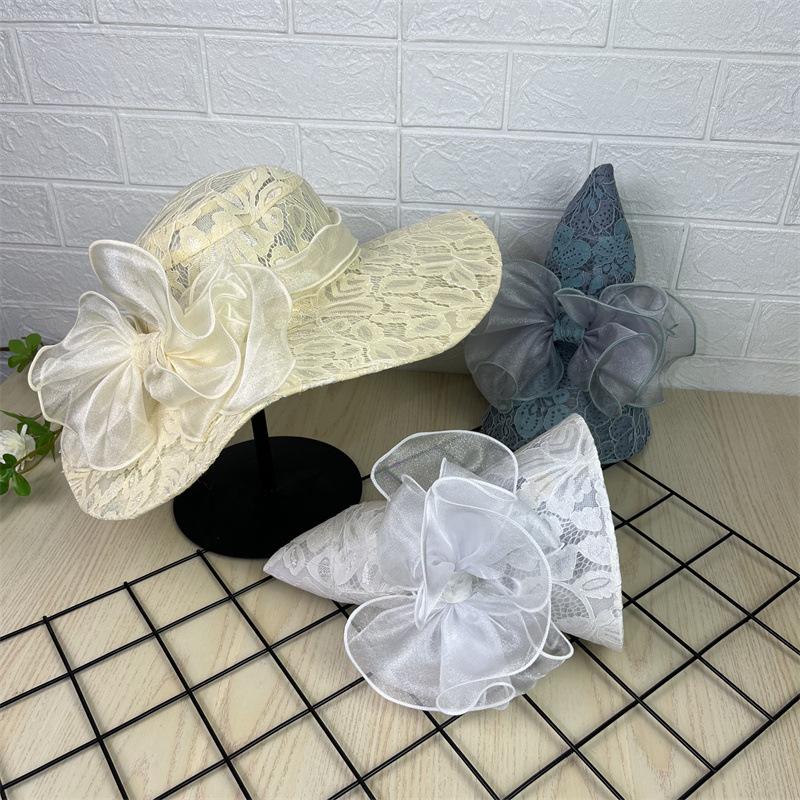 French lace big brim sun hat sun hat European and American fashion foldable beach sun hat face hat