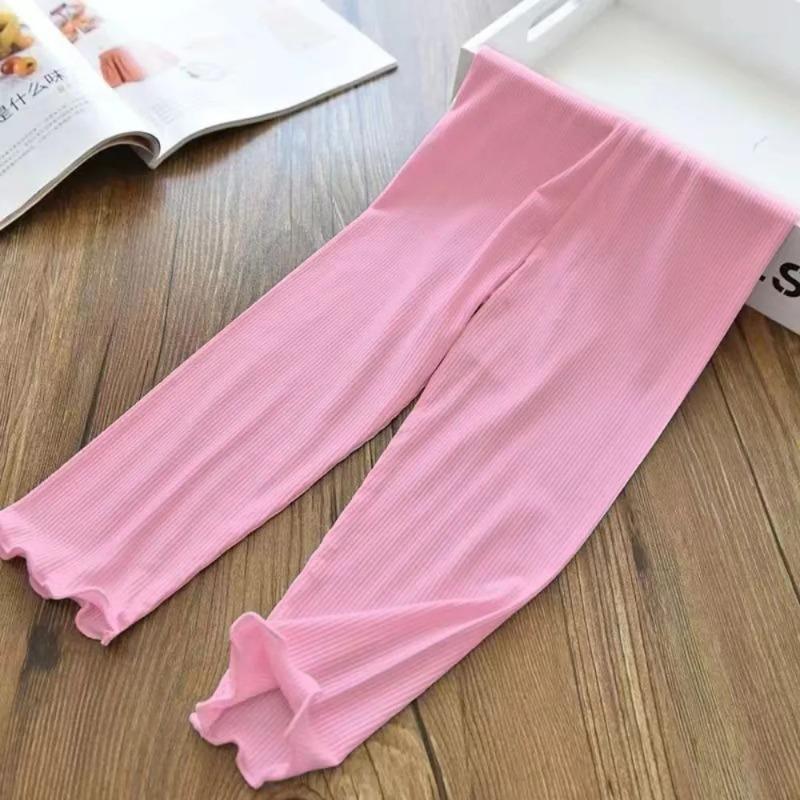 Summer Girls Clothes Solid Color Korean Version Leggings Thin Daily Casual Children's Clothing