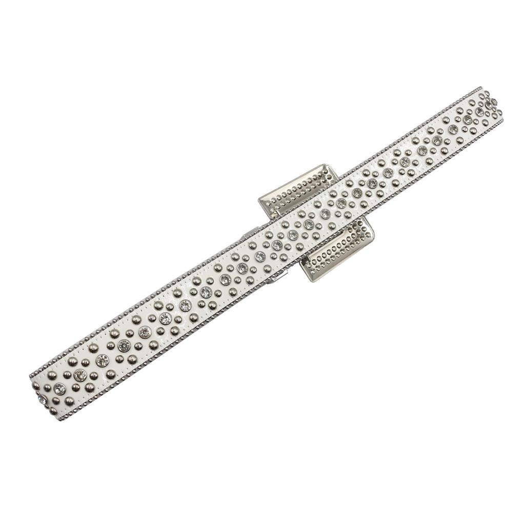 Nieten Quadratische Schnalle Strass Gürtel Europäischer und Amerikanischer Stil Herren- und Damengürtel Verlängerter Gürtel Denim-Stil Outdoor-Gürtel