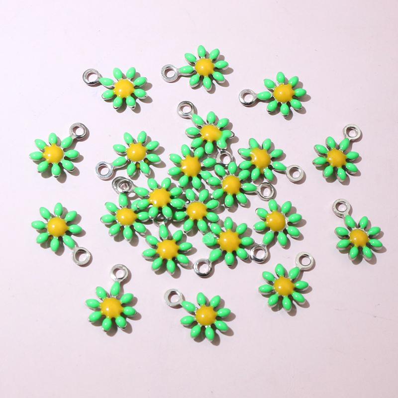 20pcs 10x7mm Stainless Steel Enamel Small Flower Charms Pendant DIY Jewelry Making Accessories Findings for Necklace Earrings