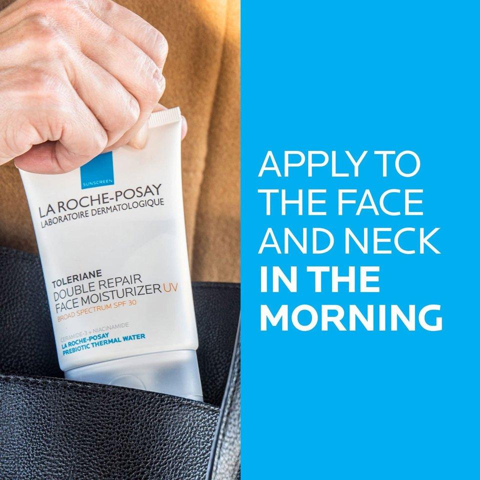 La Roche-Posay Toleriane double repair facial moisturizing cream, a daily moisturizing cream containing ceramide and niacinamide