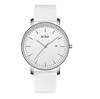 Men's Classic Analog Quartz Watch Date Ultra-thin Stainless Steel Mesh Band All Silver White Strap