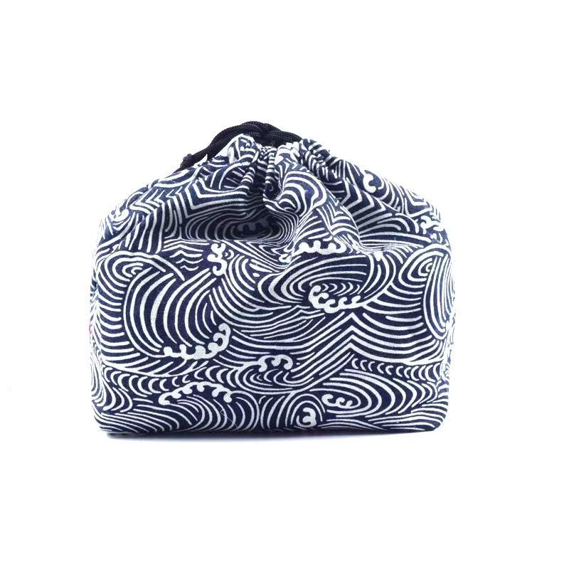 Japanese Style Cute Drawstring Lunch Bag Storage Bag Travel Picnic Portable Bento Storage Bundle Tote Pouch Cutlery Storage Gift