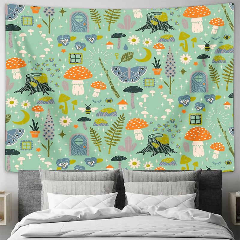 Botanical Tapestry Forest Wall Hanging Nature Decor Bedroom Living Room Aesthetic Wall Art Home Decor Greenery Backdrop