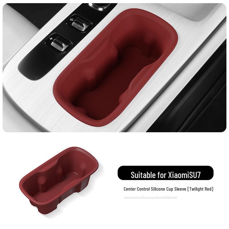 Xiaomi SU7 Silicone Non-slip Shock-absorbing Rear Cup Holder Base for 24 Cars