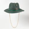 Cappello Fedora di Paglia da Donna con Accento a Catena - Pieghevole UPF 50+ Cappello da Sole da Spiaggia, Bohemien Vacanza Pieghevole Moda Estiva