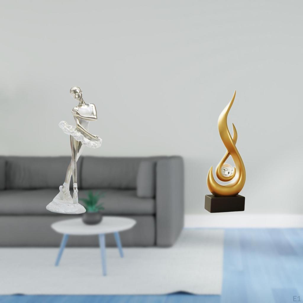 Modern Dancing Girl Flame Figurine Creative Abstract Art Sculpture for Bedroom Living Room Office