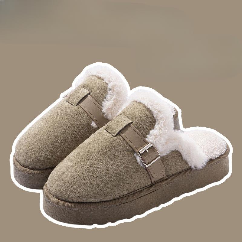 New Cotton Slippers, Warm Shoes, Plush Shoes, Indoor Anti-slip, and Outerwear Plush Shoes