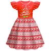 Christmas New Children'S Flying Sleeve Dress 3D Digital Printing Christmas Day Performance Dress