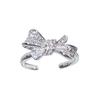 Full Diamond Zircon Bow Open Ring Niche Design Retro Temperament High-End Ring