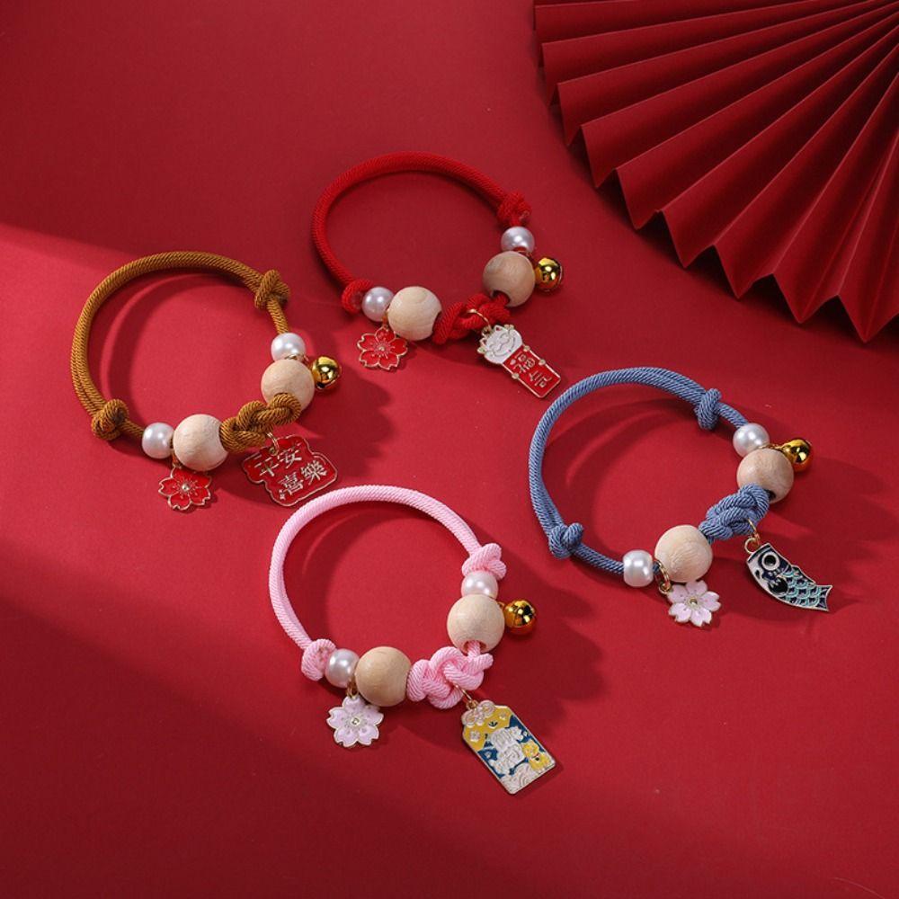 

Anti-lice Braided Cat Collar Adjustable Pet Collar Cartoon Pet Bell Necklace New Year Decor S помаранчевий