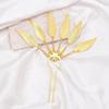 Alloy Peacocks Leaf Hair Stick Hairpieces with Rhinestones Thai Ethnic Hair Ornament Daily Hairstyle Embellishment