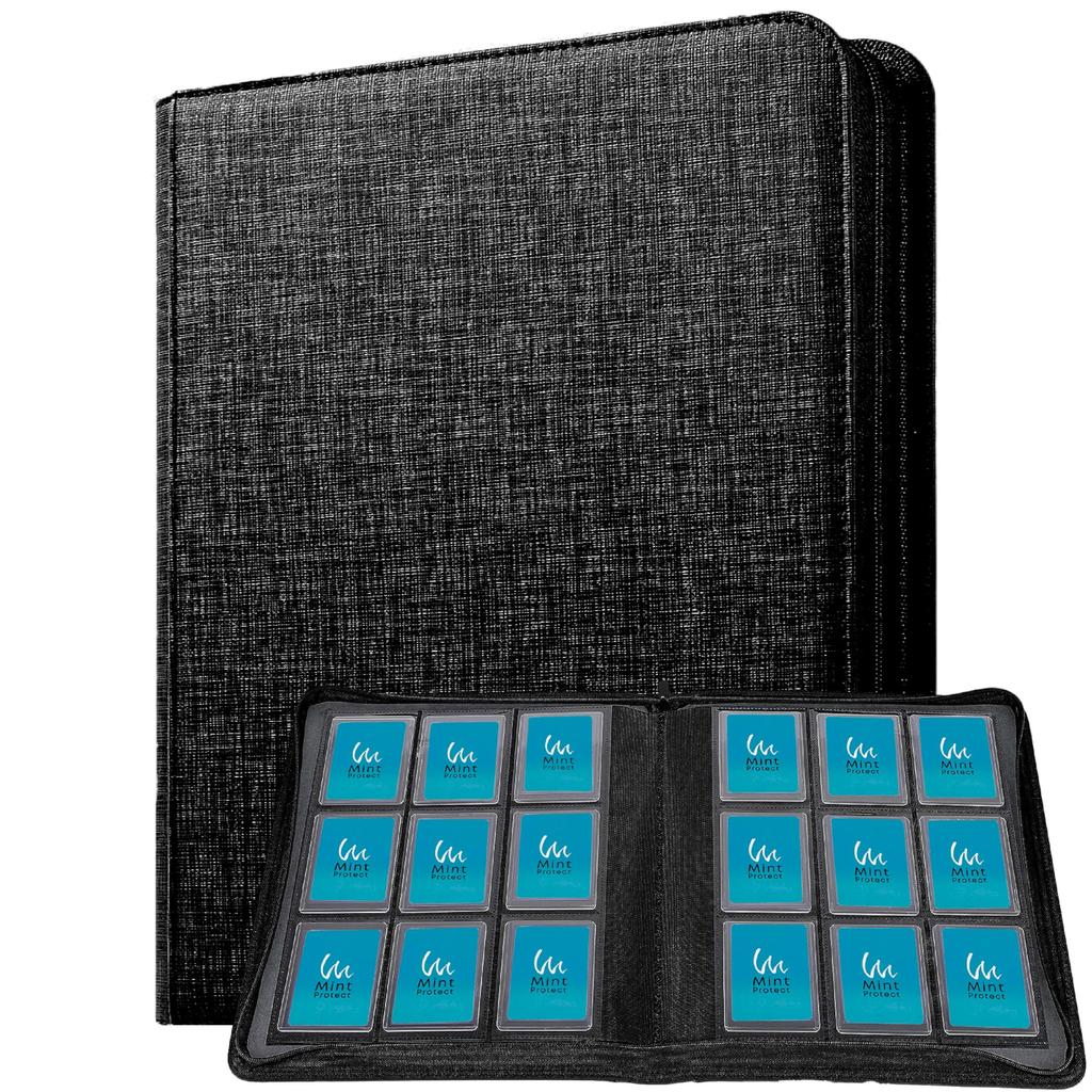 Mint Protect Official Top Loader File Hard Case 252 Sheets 9 Pockets Leather Look (Black)