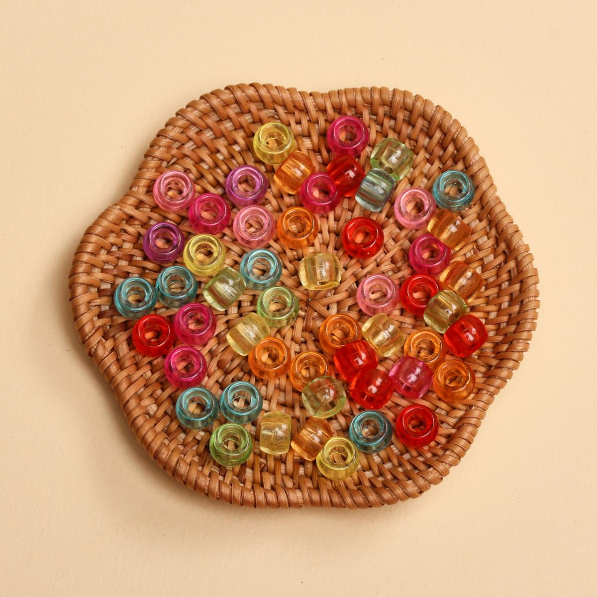 

50 шт. акриловые 8,5x5,5 мм с большим отверстием, оптовая продажа, ожерелье из бисера, браслет, бусины для волос для косичек