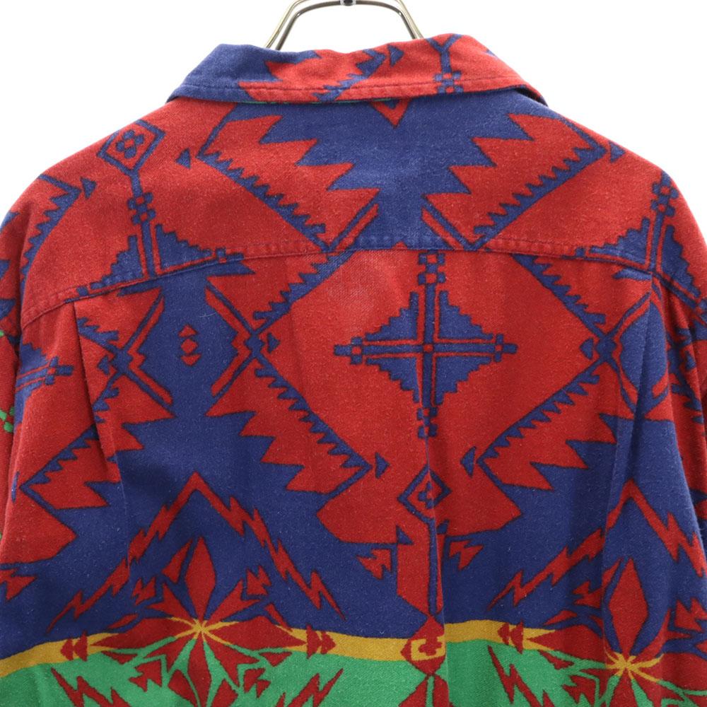 RALPH LAUREN COUNTRY 90s Polo Country Old native pattern Long sleeve Flannel shirt Men's Used