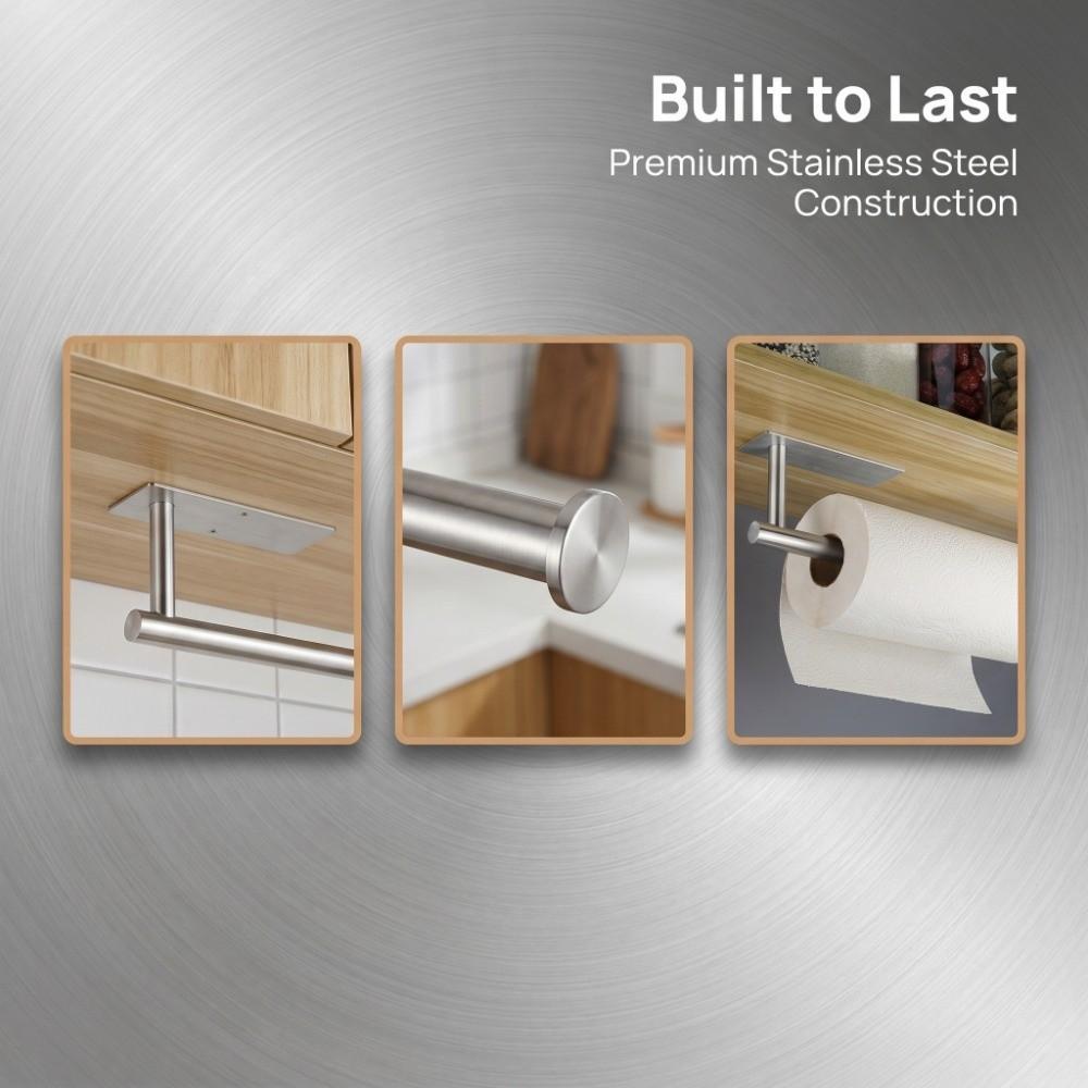 Sturdy Paper Towel Holder Stainless Steel Roll Dispenser High Quality Paper Holder  Space Saving