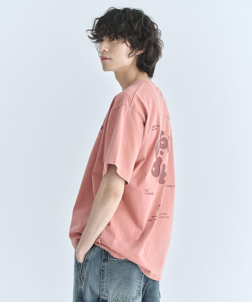 CGP Round C.Graphy Pigment Big Oversized Short Sleeve T-Shirt - Coral