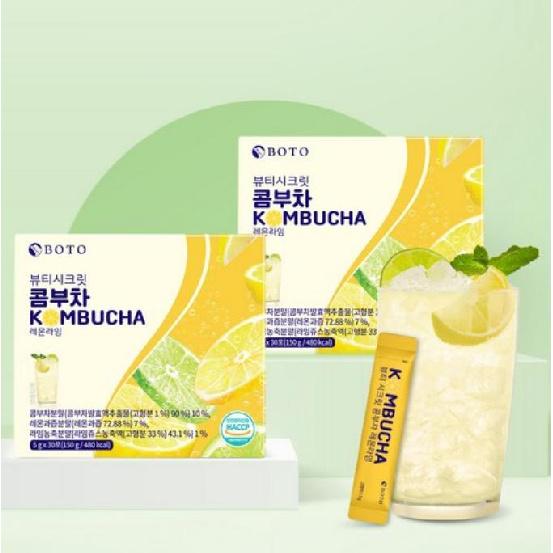 BOTO Beauty Secret Kombucha Lemon & Lime Flavor 1box/ 5gX30 Sticks