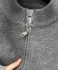 Men's Versatile Solid Color Cardigan: Thickened Knit Sweater with Stand Collar and Zipper for Spring and Autumn
