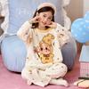 Girls Flannel Pajama Set Cartoon Warm Homewear Kids Winter