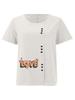 Women's Fashion Love Letters Print Casual Cotton Linen Short Sleeve Round Neck T-shirt Shirt Leisure Loose Summer Blouse Tops